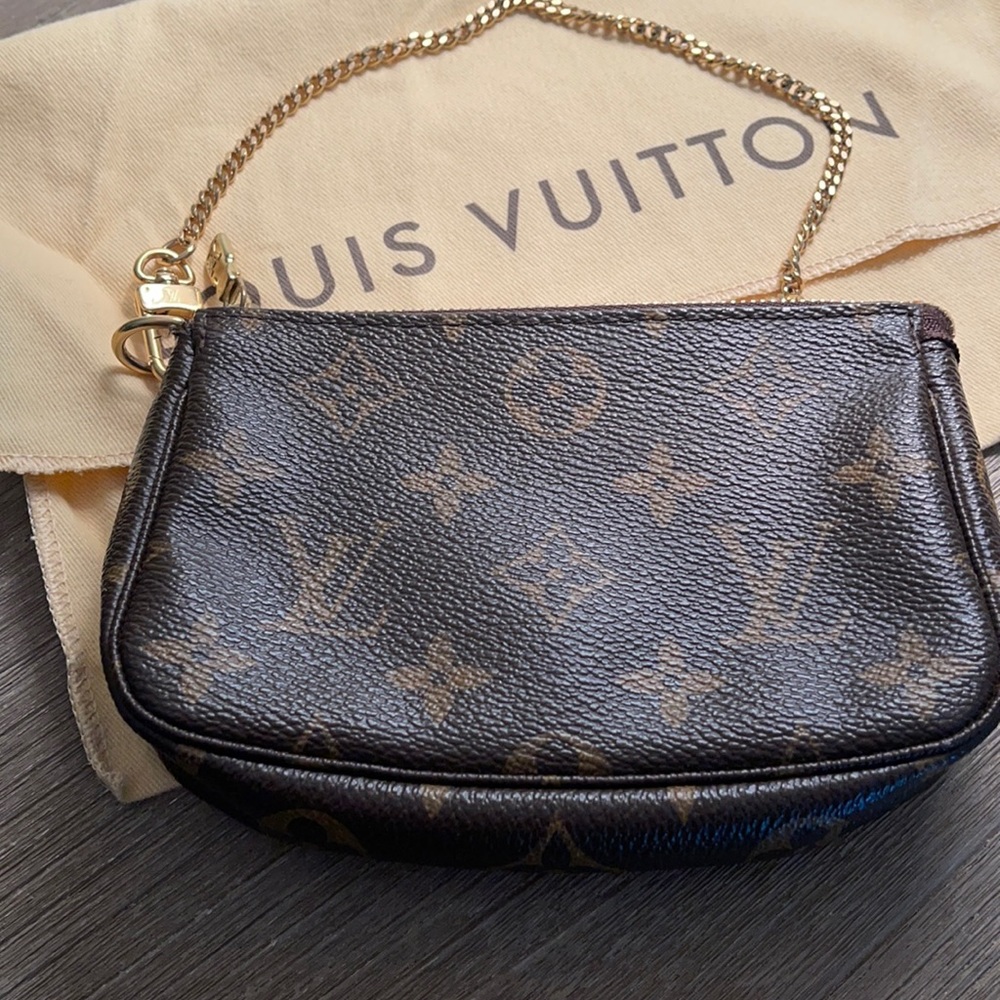 Authentic Louis Vuitton Monogram Chain Pochette